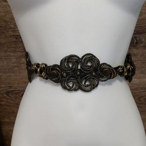 Metal and leather adjustable Bohemian women's belt